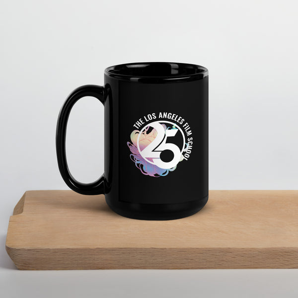 25 Year – Anniversary Black Glossy Mug