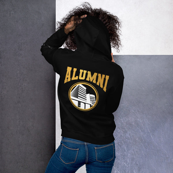 Alumni Building Text with LAFS logo on sleeve Unisex Hoodie