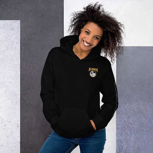 Alumni Building Text with LAFS logo on sleeve Unisex Hoodie