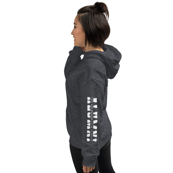 LAFS Alumni Building with Alumni Split Text on sleeve Unisex Hoodie