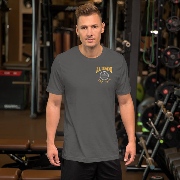 Alumni Seal Est. Front Pocket Metallic Unisex T-Shirt
