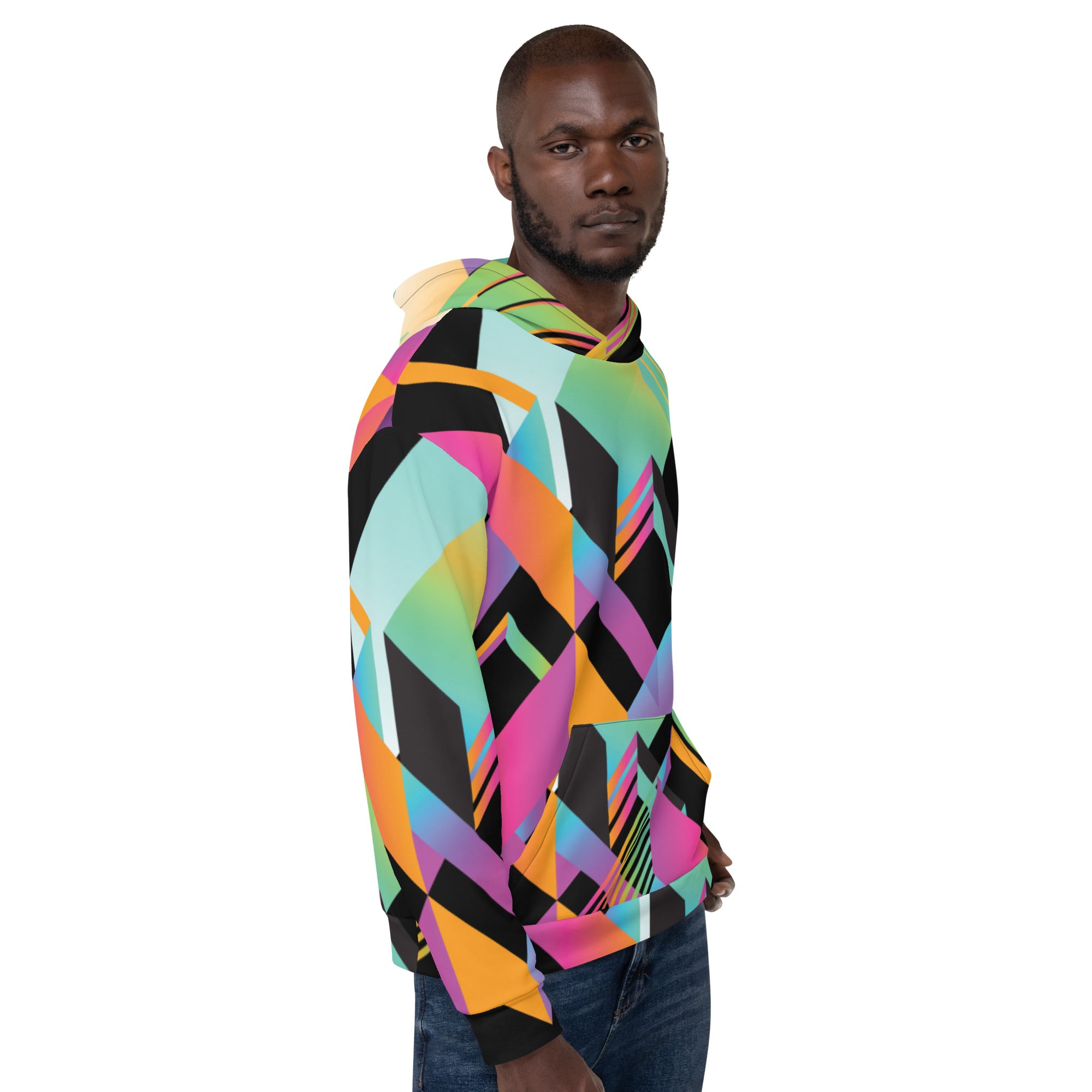 【BAON】[unisex] Alon printing color matching over hoodie Geometric – All-Over Print Pattern Unisex Hoodie – LAFS