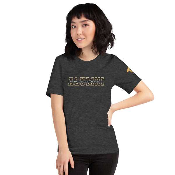 Alumni Split Text Line with Cap on Sleeve Unisex t-shirt